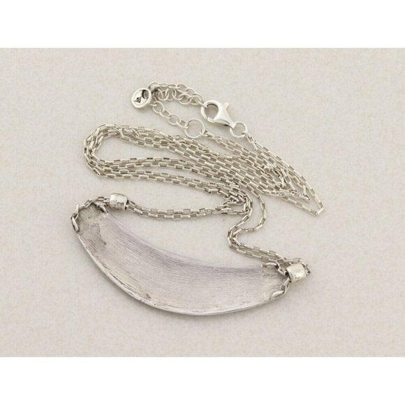 Sterling Silver Etched Lunar Necklace 18" to 20" Silpada - Picture 8 of 8